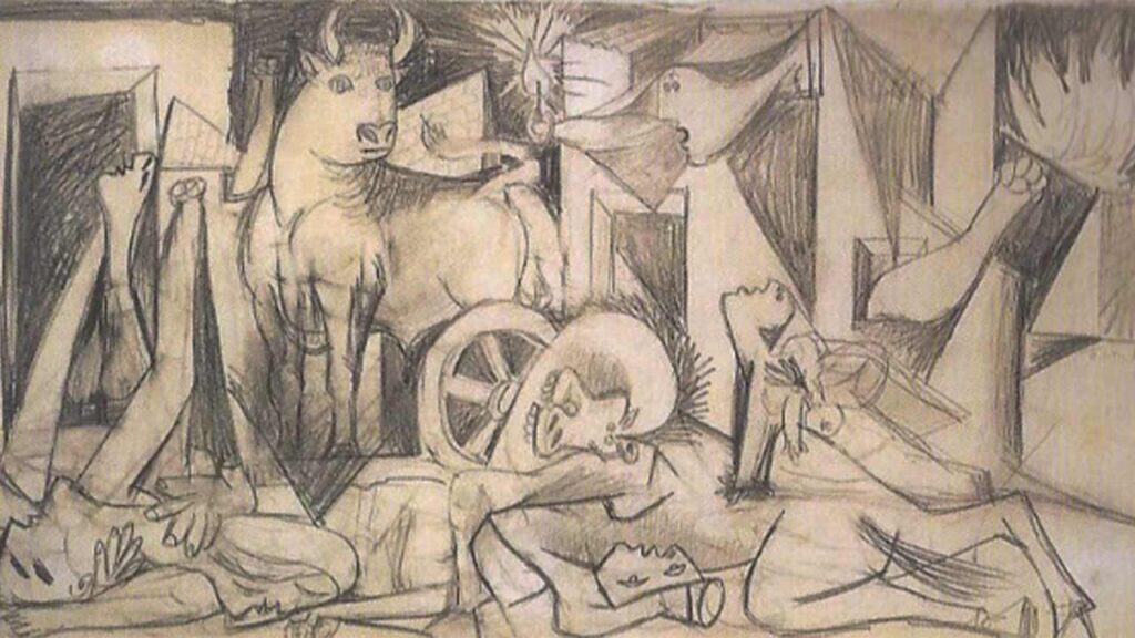 A sketch of the “Guernica” painting